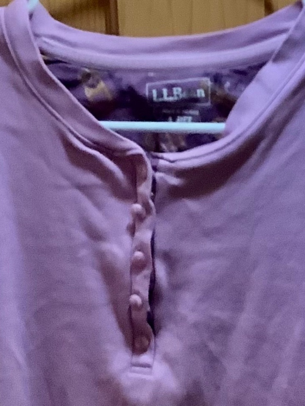 Vintage L.L. Bean Henley Shirt Women L-PET Pink Long Sleeve Cotton Top